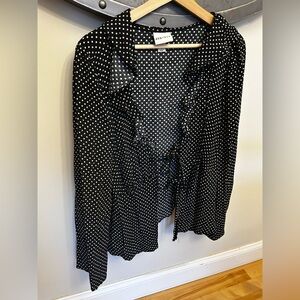 Ava and Viv Long Sleeve Front Tie Top with Flare Sleeves Size 1X